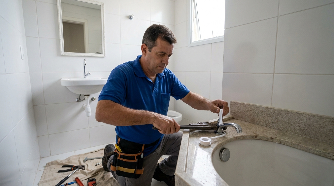 Instalação de torneira de cozinha em Santos‑SP