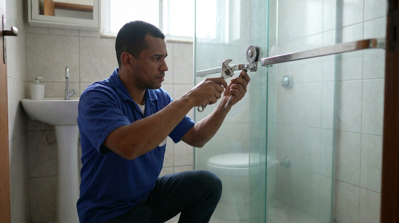 Manutenção e reparo de box de vidro perto de mim em Santos‑SP